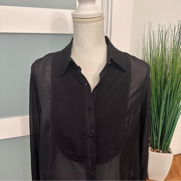 Robert Graham Black Silk Blend Marina Tuxedo Shirt SZ XL Sheer Luxury NWOT READ - Picture 4 of 10